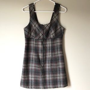Vintage Wool Plaid Jumper Mini Dress Wrapper - Size 8